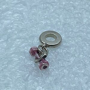 Pandora, “Dumbbell & Heart” Dangle Charm S925Ale 799545C01 P57-8